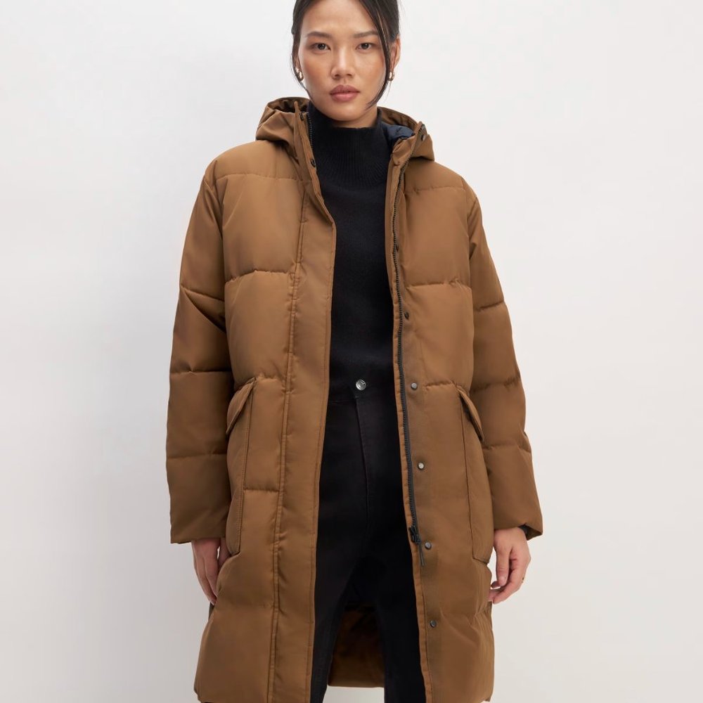 Everlane Renew Long Puffer - Chestnut